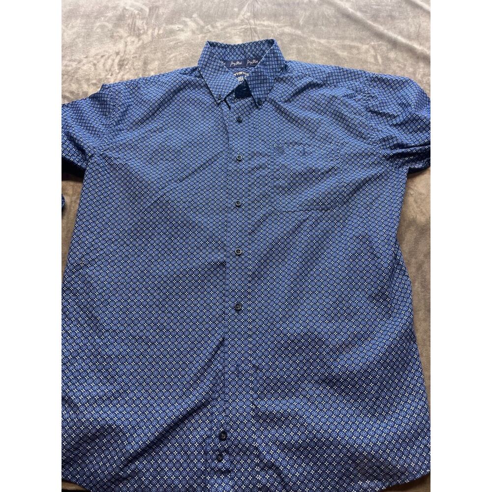 Wrangler George Strait Collection Men's Long Sleeve Button Up Navy Blue Size L
